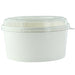 Saladier rond "Buckaty" en carton blanc avec couvercle PET - 1140 ml - Ø 18,7 cm - H 6,7 cm - 50 unités