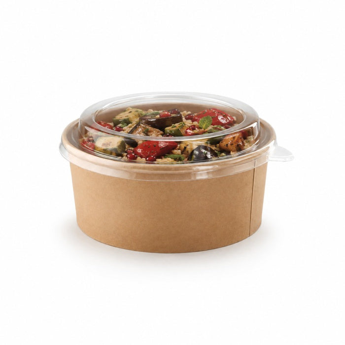 Combo Saladier en carton kraft 500ml Ø 15 cm H 4,5 cm - 50 unités