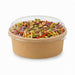 Combo saladier rond "Buckaty" en carton kraft + couvercle PET - 500 ml - Ø 15 cm - H 5 cm - 30 unités