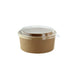 Combo saladier rond "Buckaty" en carton kraft + couvercle PET - 500 ml - Ø 15 cm - H 5 cm - 30 unités