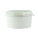 Combo saladier rond "Buckaty" en carton blanc + couvercle PET - 750 ml - Ø 15 cm - H 6 cm - 50 unités