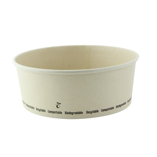 Saladier rond "Buckaty" en carton fibre de bambou - 1200 ml - Ø 18,4 cm - H 6,9 cm - 45 unités
