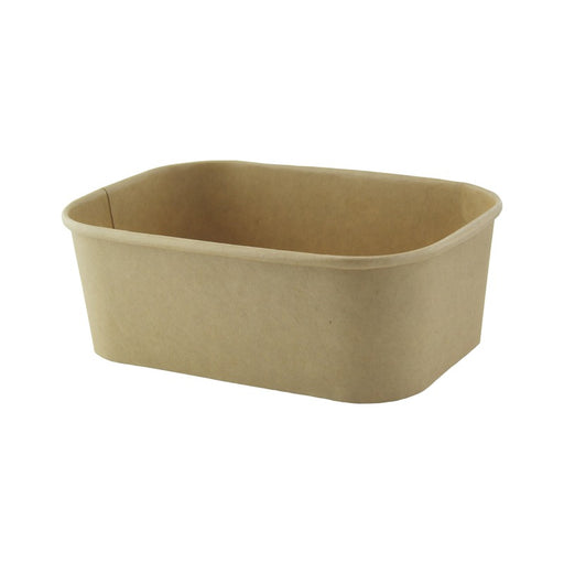 Saladier rectangulaire en kraft lamine PP 750 ml 17,3 cm x 12,3 cm x 5,7 cm - 25 unités