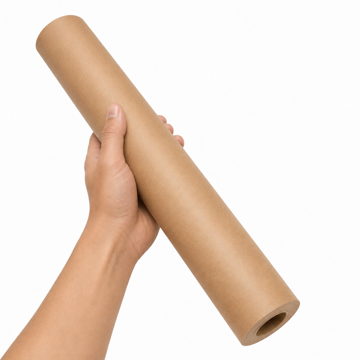 Rouleau de papier cuisson kraft brun siliconé double face - 45 cm x 50 m - 1 unité