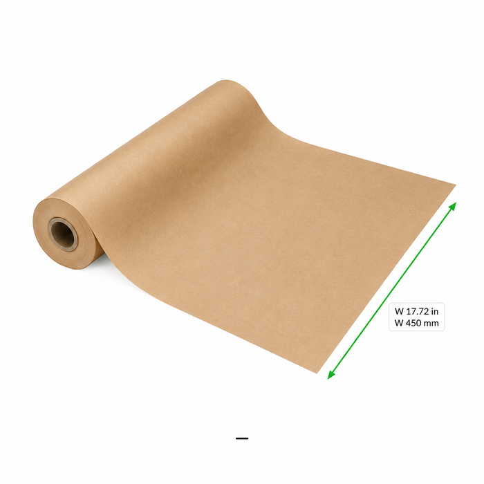 Rouleau de papier cuisson kraft brun siliconé double face - 45 cm x 50 m - 1 unité