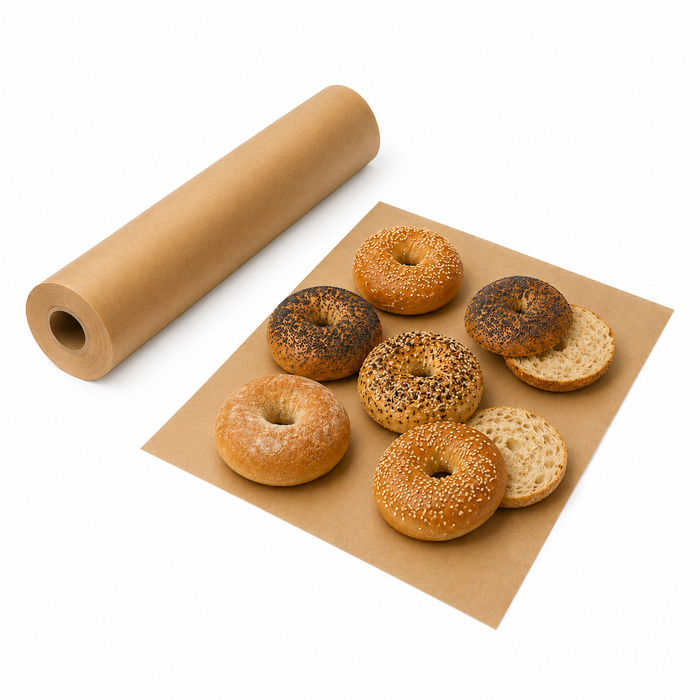 Rouleau de papier cuisson kraft brun siliconé double face - 45 cm x 50 m - 1 unité