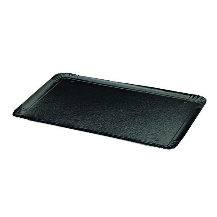 Plateau carton double face noir intérieur/or extérieur 19 cm x 28 cm - 25 unités