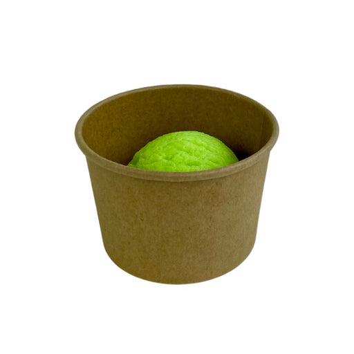 Pot carton kraft brun chaud et froid 134 ml - Ø 7,4 cm - H 5 cm - 50 unités