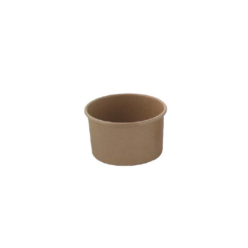 Pot carton kraft brun chaud et froid 130 ml - Ø 8 cm - H 4,4 cm - 50 unités