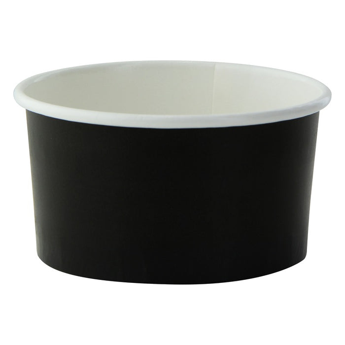 Pot carton noir chaud et froid 130 ml - Ø 8 cm - H 4,4 cm - 50 unités