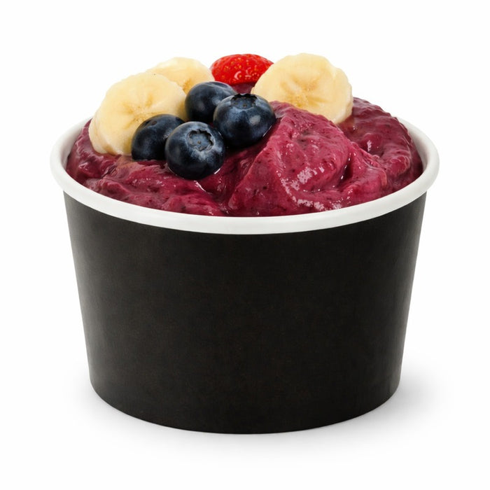 Pot carton noir chaud et froid 320 ml - Ø 9 cm - H 7 cm - 50 unités