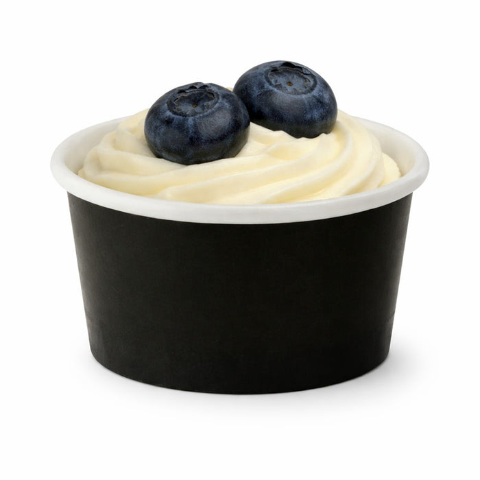 Pot carton noir chaud et froid 86 ml - Ø 7,4 cm - H 3,8 cm - 50 unités