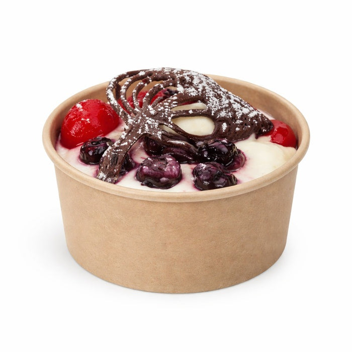 Pot carton fibre de bambou chaud et froid 180 ml - Ø 9 cm - H 5,8 cm - 50 unités