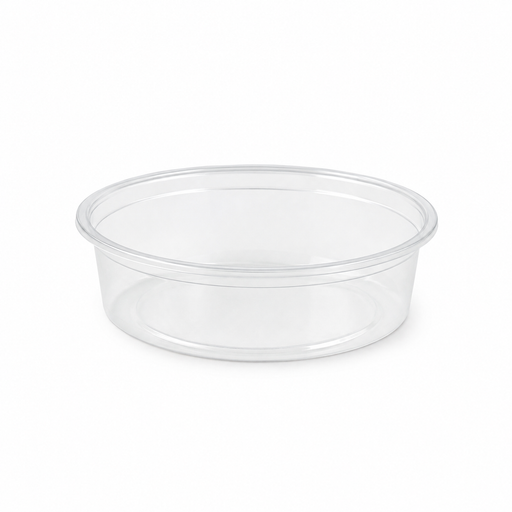 Pot à sauce rond en plastique PET transparent - 40 ml - Ø 6,5 cm - H 2 cm - 100 unités
