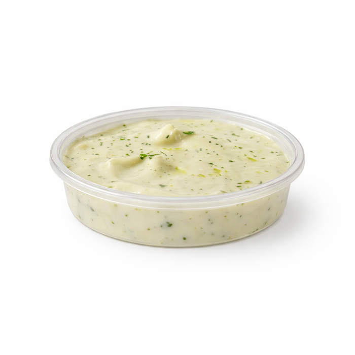 Pot à sauce rond en plastique PET transparent - 40 ml - Ø 6,5 cm - H 2 cm - 100 unités