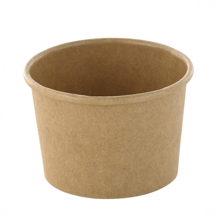 Pot à soupe et glace en carton kraft brun sans plastique, Waterbased 75ml Ø61mm, 50pcs