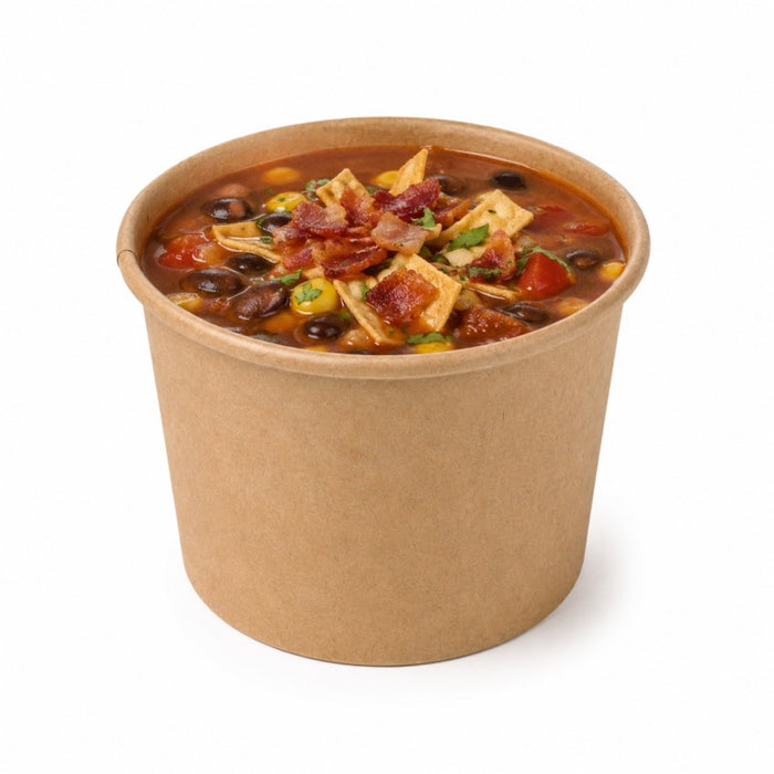 Pot à soupe et glace en carton kraft brun sans plastique, Waterbased 100ml Ø 6,1 cm - 50 unités