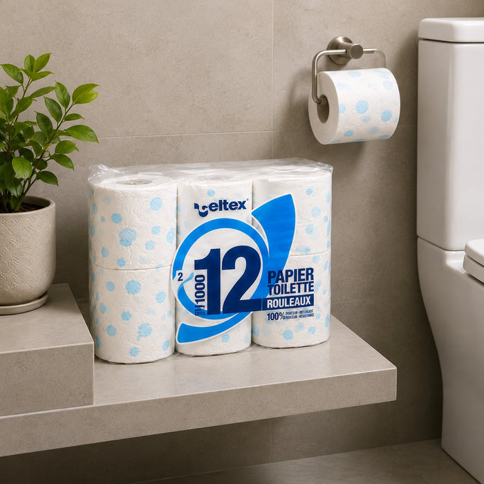 Rouleau de papier toilette 2 plis - Ø 10 cm - H 8,5 cm - ambiance