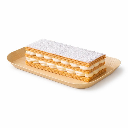 Plateau decor bois clair laminé 18,5 cm x 10,5 cm H 1,2 cm - 50 unités