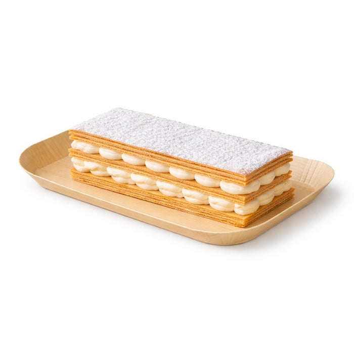 Plateau decor bois clair laminé 18,5 cm x 10,5 cm H 1,2 cm - 50 unités