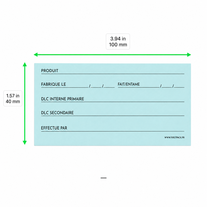 Etiquette de traçabilité alimentaire - 10 cm x 4 cm - 300 unités