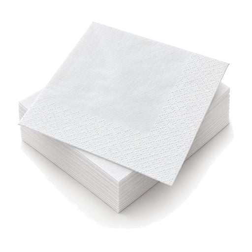 Serviette ouate blanche 2 plis - 20 cm x 20 cm