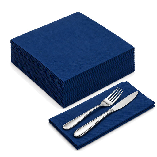 Serviette ouate bleue 2 plis - 38 cm x 38 cm - en situation