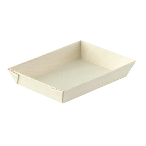 Barquette rectangulaire en bois "Samouraï" 6 x 8,5 x 1,5 cm - 20 unités