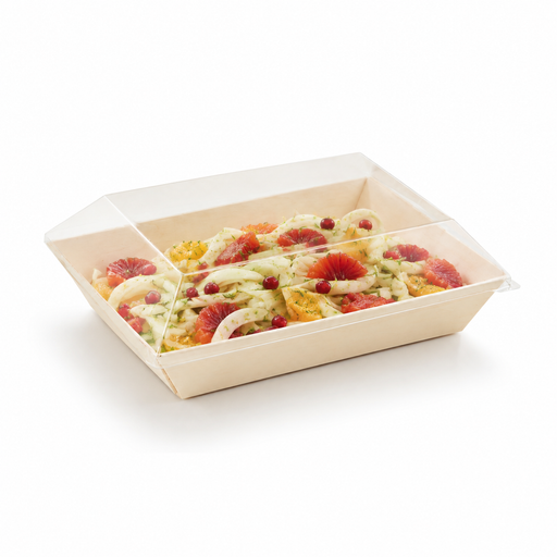 Couvercle PET transparent "Samourai" 18,2 cm x 13,1 cm x 2,4 cm - Compatible avec 210SAMBQ130 - 100 unités