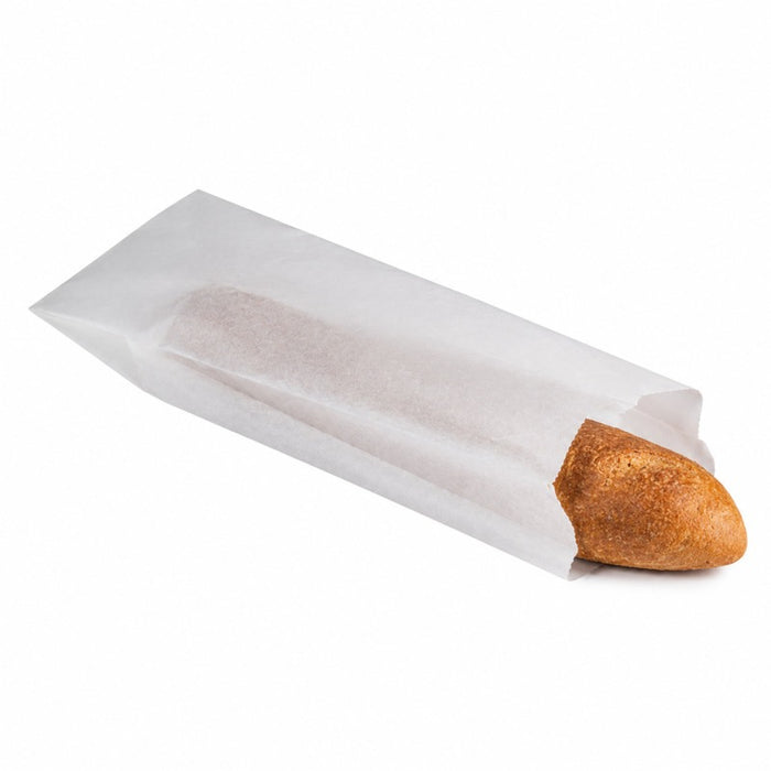 Sac sandwich papier blanc ingraissable - 10 cm x 4 cm x 34 cm - 1000 unités
