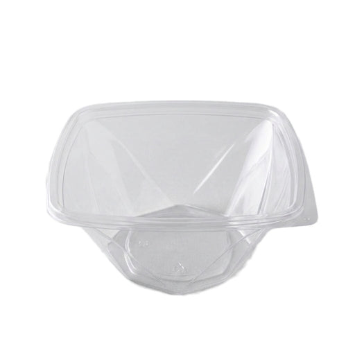 Saladier carré vrillé "Twirl" en PET transparent sans couvercle - 1000 ml - 20 cm x 20 cm - H 8 cm - 100 unités
