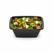 Saladier PET carré noir 750 ml 16 cm x 16 cm x 7 cm - 100 unités