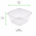Saladier carré plat en PET transparent sans couvercle - 750 ml - 19 cm x 19 cm - H 4,5 cm - 300 unités