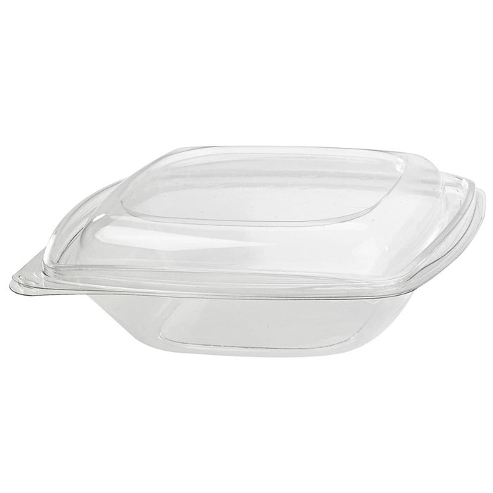 Saladier PET carré transparent 750 ml 19 cm x 19 cm x 5 cm - 25 unités
