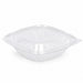 Saladier PET carré transparent 1000 ml 19 cm x 19 cm x 7,5 cm - 25 unités