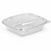 Saladier PET carré transparent 750 ml 19 cm x 19 cm x 6,5 cm - 25 unités