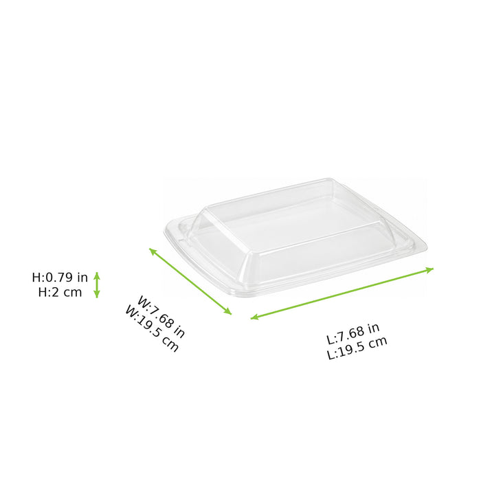 Couvercle transparent dôme 19,5 cm x 19,5 cm x 2 cm - 50 unités