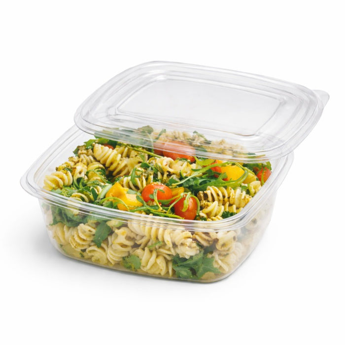 Saladier PET carré transparent 480 ml 13 cm x 13 cm x 6 cm - 25 unités