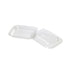 Saladier plastique PET carré transparent avec couvercle 500 ml 19,5 cm x 19,5 cm x 3 cm - 25 unités