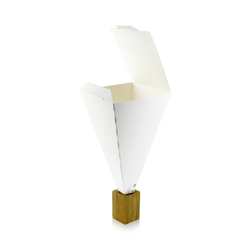 Cône snack refermable carton blanc 9 cm x 9 cm x 19 cm - 25 unités