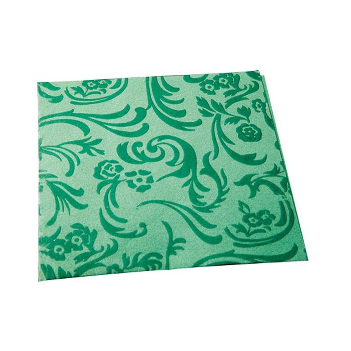 Serviette non-tissé damassée vert foncé 40 cm x 40 cm - 50 unités