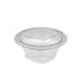Saladier rond transparent PET avec couvercle attaché 250 ml - Ø 10 cm - H 4,8 cm - 50 unités