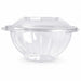 Saladier rond transparent PET avec couvercle attaché 750 ml - Ø 15,1 cm - H 6 cm - 50 unités