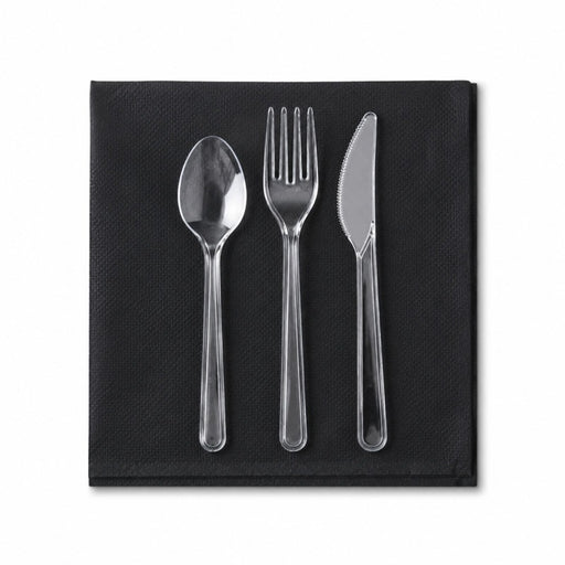 Serviette micropoint noire 2 plis - 20 cm x 20 cm - 150 unités