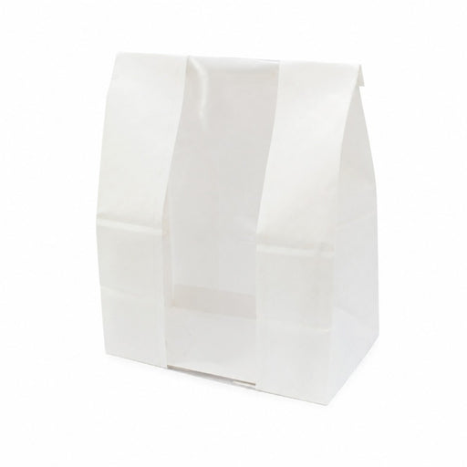 Sac SOS papier blanc avec fenêtre 18 cm x 11 cm x 26,5 cm - 125 unités