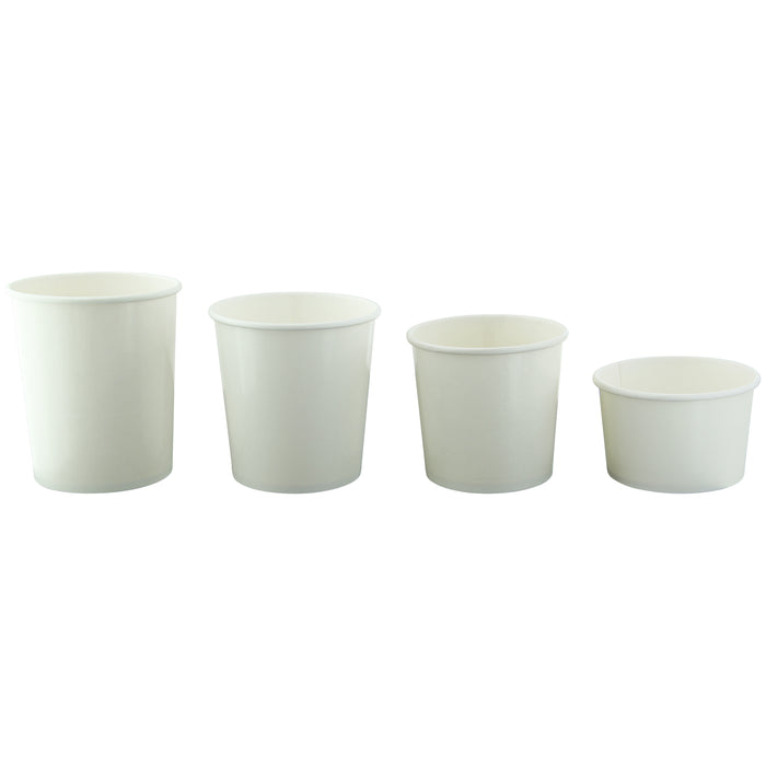 Pot carton blanc chaud et froid - 350 ml - Ø 9 cm - H 8,9 cm - 50 unités