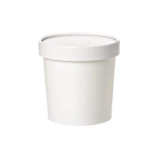Pot carton blanc chaud et froid avec couvercle carton 960ml Ø 11,6 cm - 25 unités