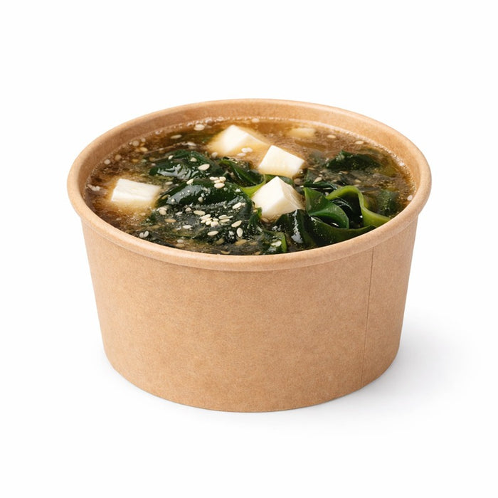 Pot carton kraft brun chaud et froid 230 ml - Ø 9 cm - H 5,7 cm - 50 unités