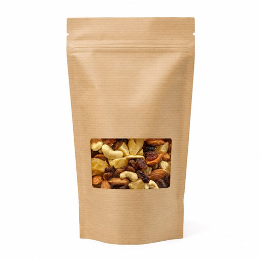 Sac poche debout kraft transparent avec zip de fermeture - 15 cm x 22 cm - 200 unités