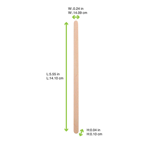 Spatule à café bois à bouts arrondis - 14 cm - 1000 unités
